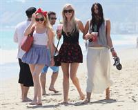 Alessandra Torresani on the beach in Malibu on July 4, 2011