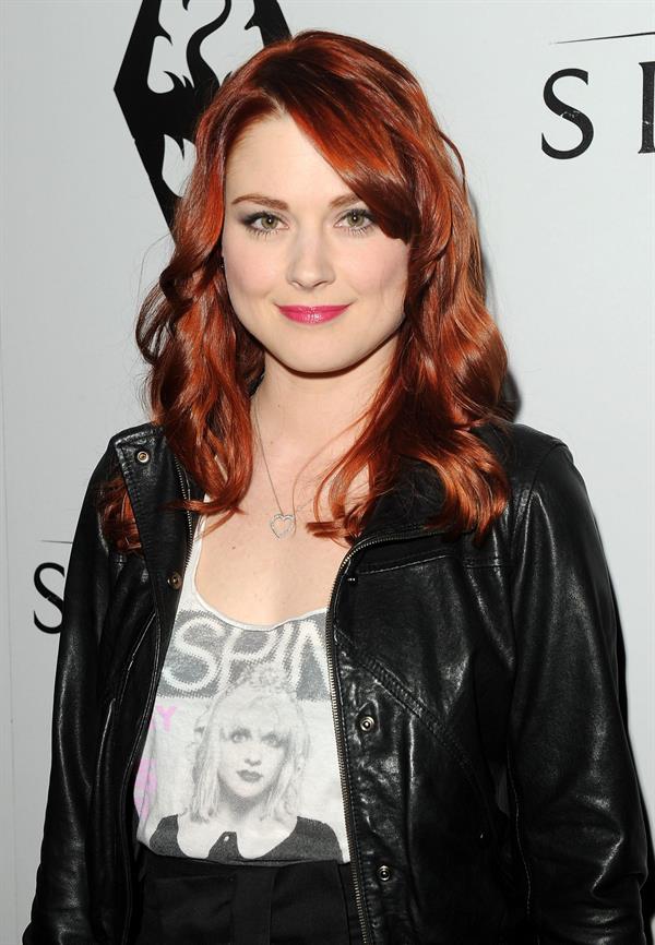 Alexandra Breckenridge attends The Elder Scrolls V Skyrim video game launch party in Los Angeles on November 8, 2011