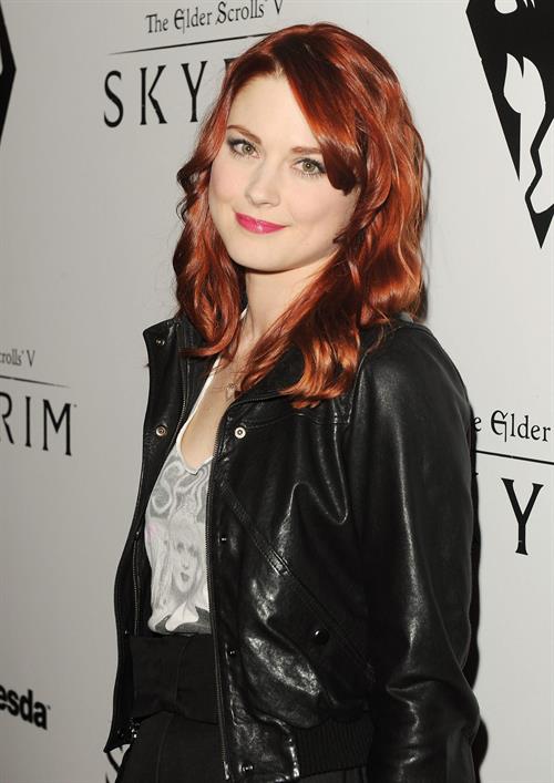 Alexandra Breckenridge attends The Elder Scrolls V Skyrim video game launch party in Los Angeles on November 8, 2011