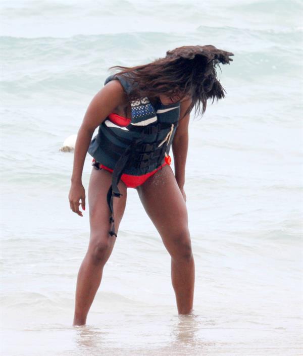 Alexandra Burke bikinis Miami on March 6, 2011 