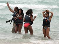 Alexandra Burke bikinis Miami on March 6, 2011 