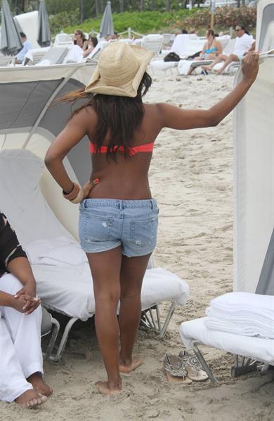 Alexandra Burke bikinis Miami on March 6, 2011 