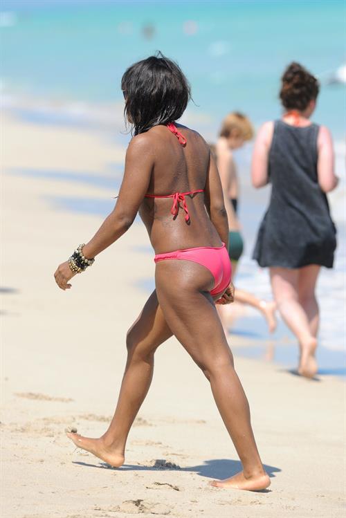Alexandra Burke bikini candids Miami March 7, 2011 