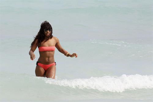 Alexandra Burke bikini candids Miami March 7, 2011 