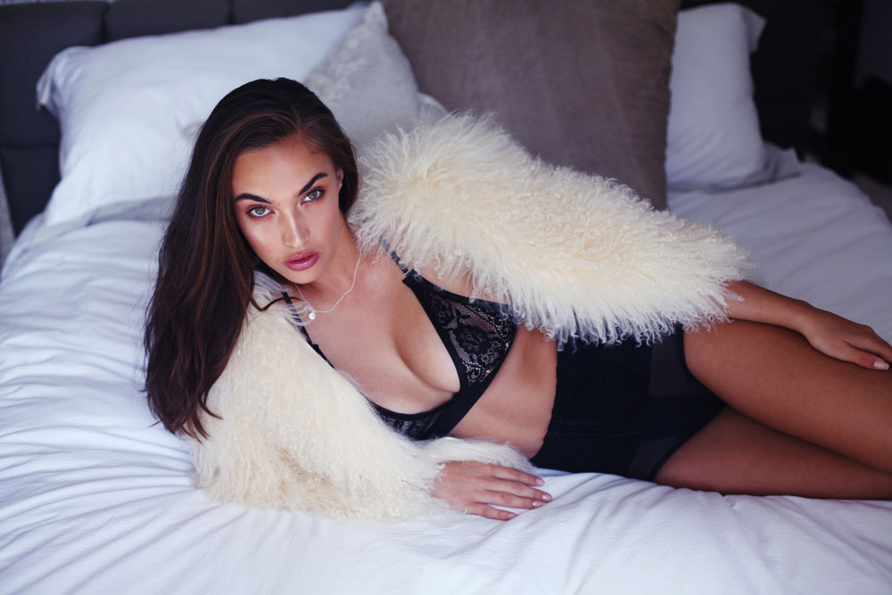 Chanel Stewart in lingerie