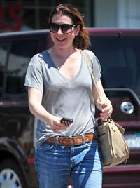 Alyson Hannigan candids leaving the Brentwood Country Mart on April 28, 2011 
