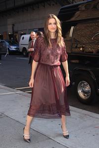 Amanda Peet arriving for David Letterman appearance on March 13, 2012
