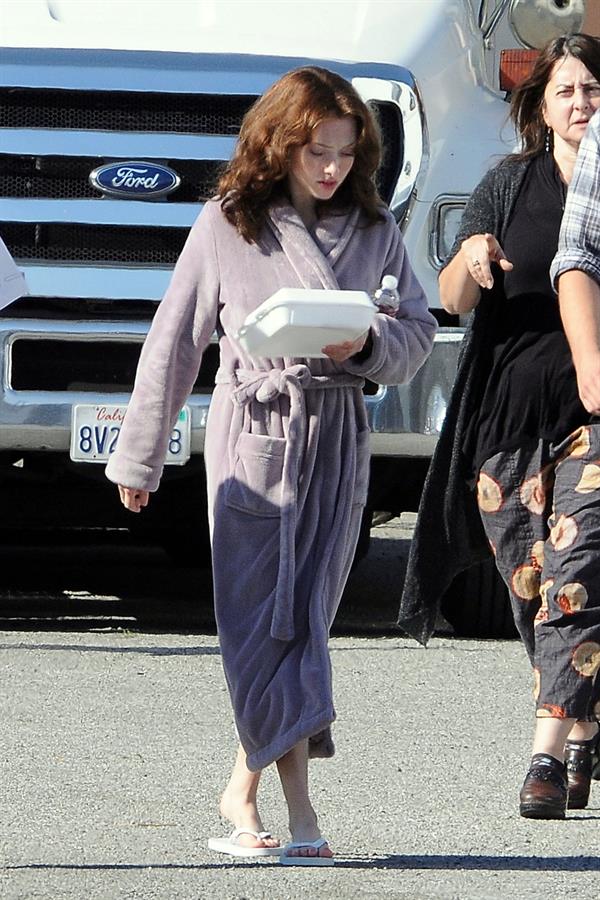 Amanda Seyfried on set of Lovelace in Los Angeles on January 5, 2012 