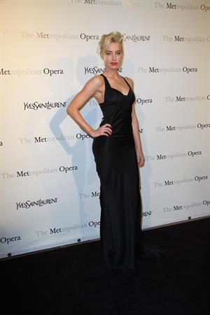Amber Heard attending the Metropolitan Opera Gala premiere of Manon in New York on March 26, 2012 