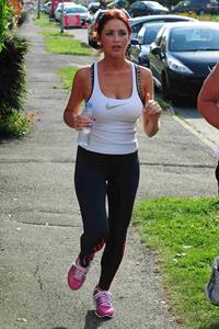 Amy Childs out jogging in Essex on August 1, 2011
