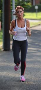 Amy Childs out jogging in Essex on August 1, 2011