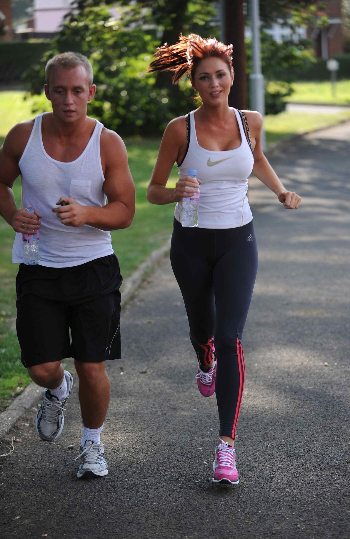 Amy Childs out jogging in Essex on August 1, 2011