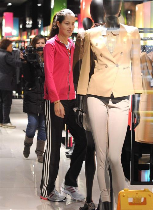 Ana Ivanovic shopping at Armani Boutique in Milan on December 2, 2012 