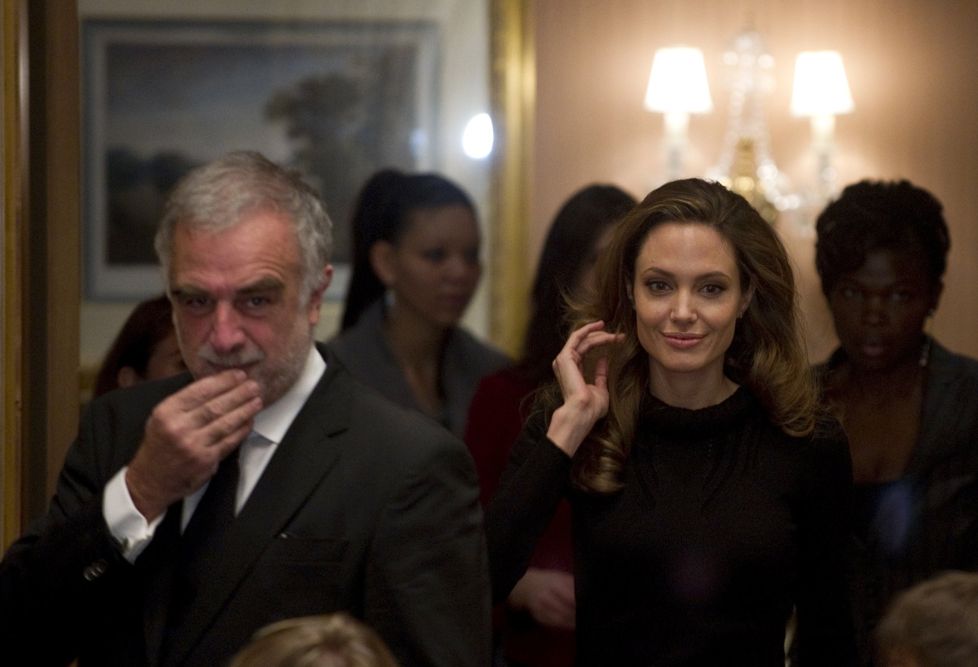 Angelina Jolie Press Workshop of the ICC in Berlin on February 13, 2012