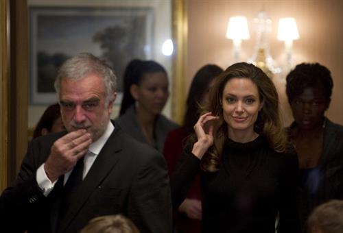 Angelina Jolie Press Workshop of the ICC in Berlin on February 13, 2012