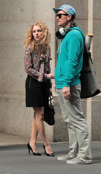 AnnaSophia Robb on the set of The Carrie Diaries in New York City on March 24, 2012