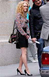 AnnaSophia Robb on the set of The Carrie Diaries in New York City on March 24, 2012