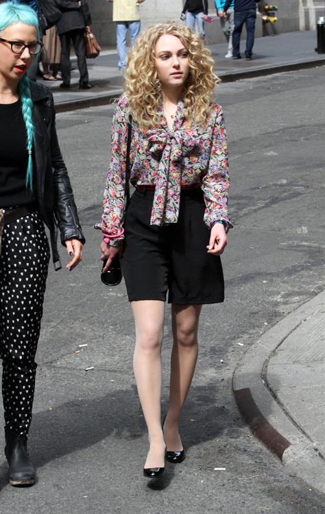 AnnaSophia Robb on the set of The Carrie Diaries in New York City on March 24, 2012