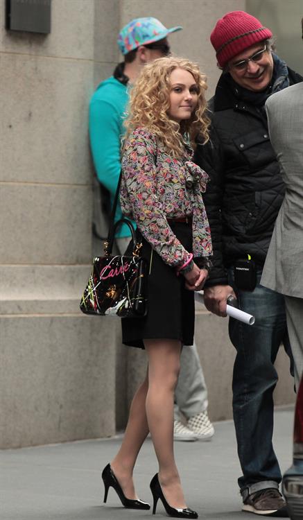 AnnaSophia Robb on the set of The Carrie Diaries in New York City on March 24, 2012