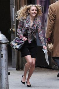AnnaSophia Robb on the set of The Carrie Diaries in New York City on March 24, 2012