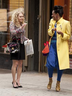 AnnaSophia Robb on the set of The Carrie Diaries in New York City on March 24, 2012