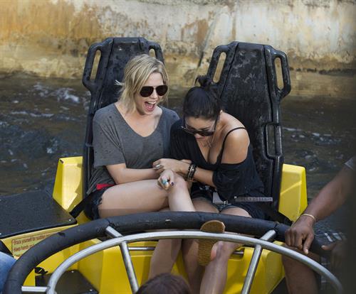 Ashley Benson and Vanessa Hudgens at Busch Gardens in Tampa Bay on March 3, 2012