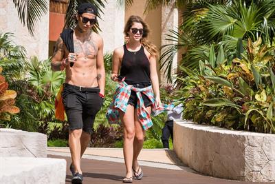 Ashley Benson – poolside vacation in Cancun 11/13/13  