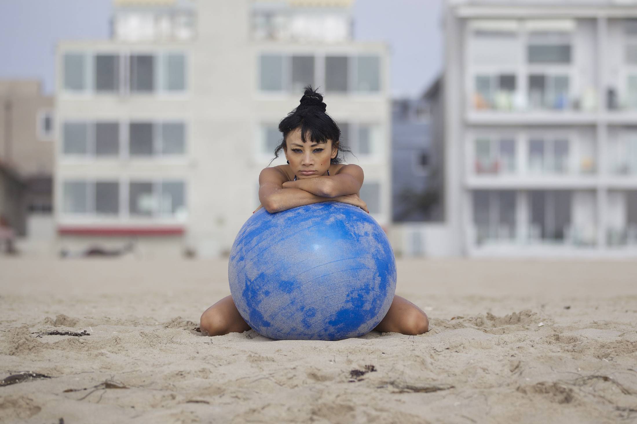 Bai Ling American-flag Bikini On Beach Los Angeles (10/04/12) 