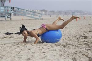 Bai Ling American-flag Bikini On Beach Los Angeles (10/04/12) 