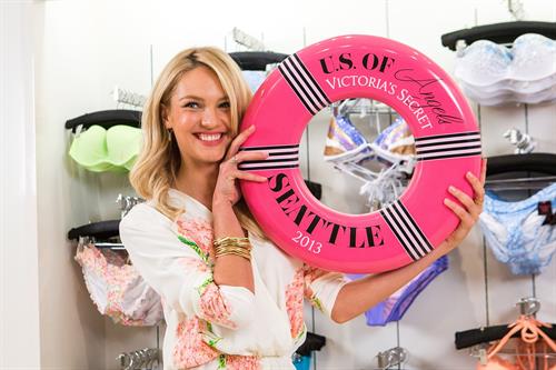 Candice Swanepoel Victoria's Secret U.S. Of Angels Swim Summer Tour Stops In Bellevue, Washington on July 10, 2013 