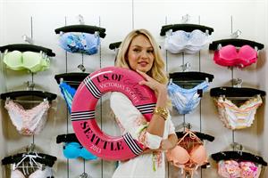 Candice Swanepoel Victoria's Secret U.S. Of Angels Swim Summer Tour Stops In Bellevue, Washington on July 10, 2013 