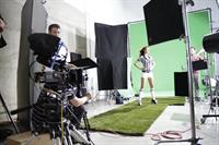 Catrinel Menghia - filming Fiat 500 Abarth ad  