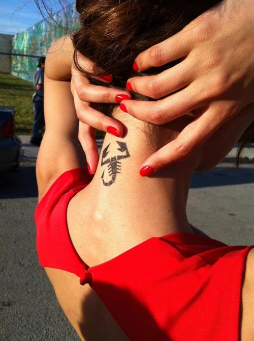 Catrinel Menghia - filming Fiat 500 Abarth ad  