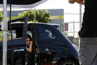 Catrinel Menghia - filming Fiat 500 Abarth ad  