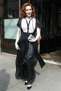 Christina Hendricks outside her hotel in New York City on March 22, 2012