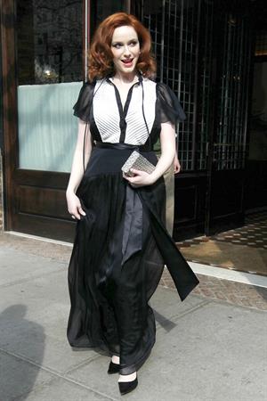 Christina Hendricks outside her hotel in New York City on March 22, 2012