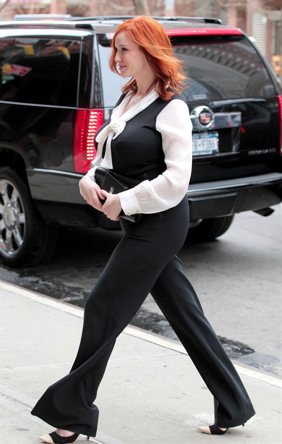 Christina Hendricks opening bell of New York Stock Exchange on March 21, 2012