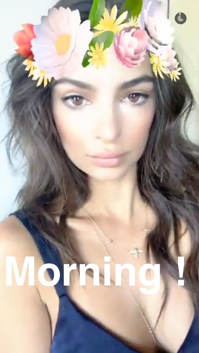 Emily Ratajkowski taking a selfie