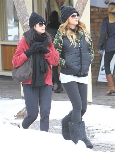 Daisy Fuentes Christmas shopping in Aspen 12/24/12 