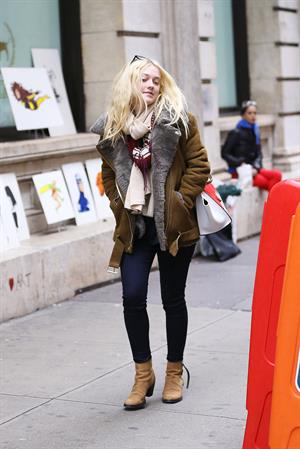 Dakota Fanning Jeans and Boots Out and About SoHo NYC (10/11/12) 
