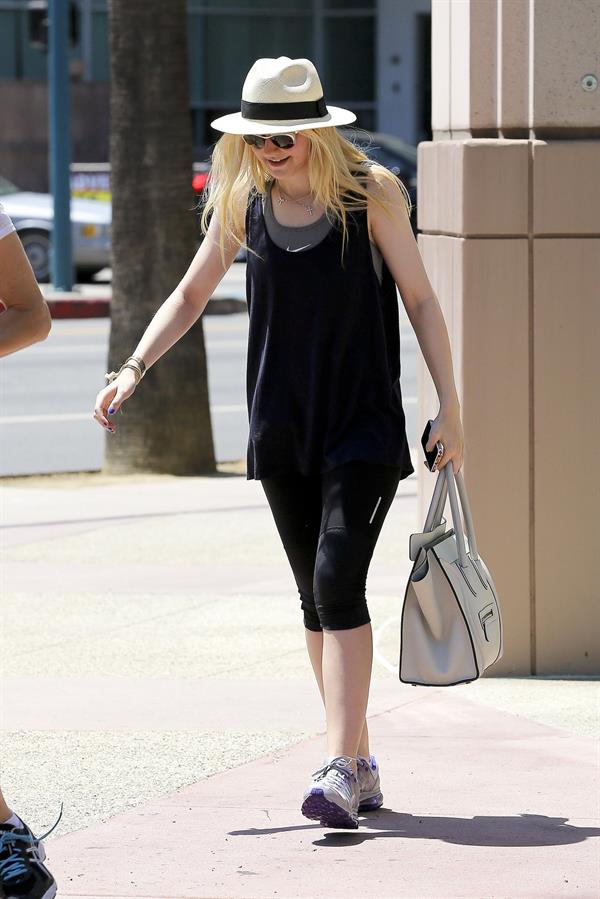 Dakota Fanning - makes time for the gym in Studio City August 9, 2012