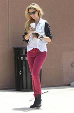 Delta Goodrem - Stopping to get a coffee on her way to work in Los Angeles, California - July 18, 2012
