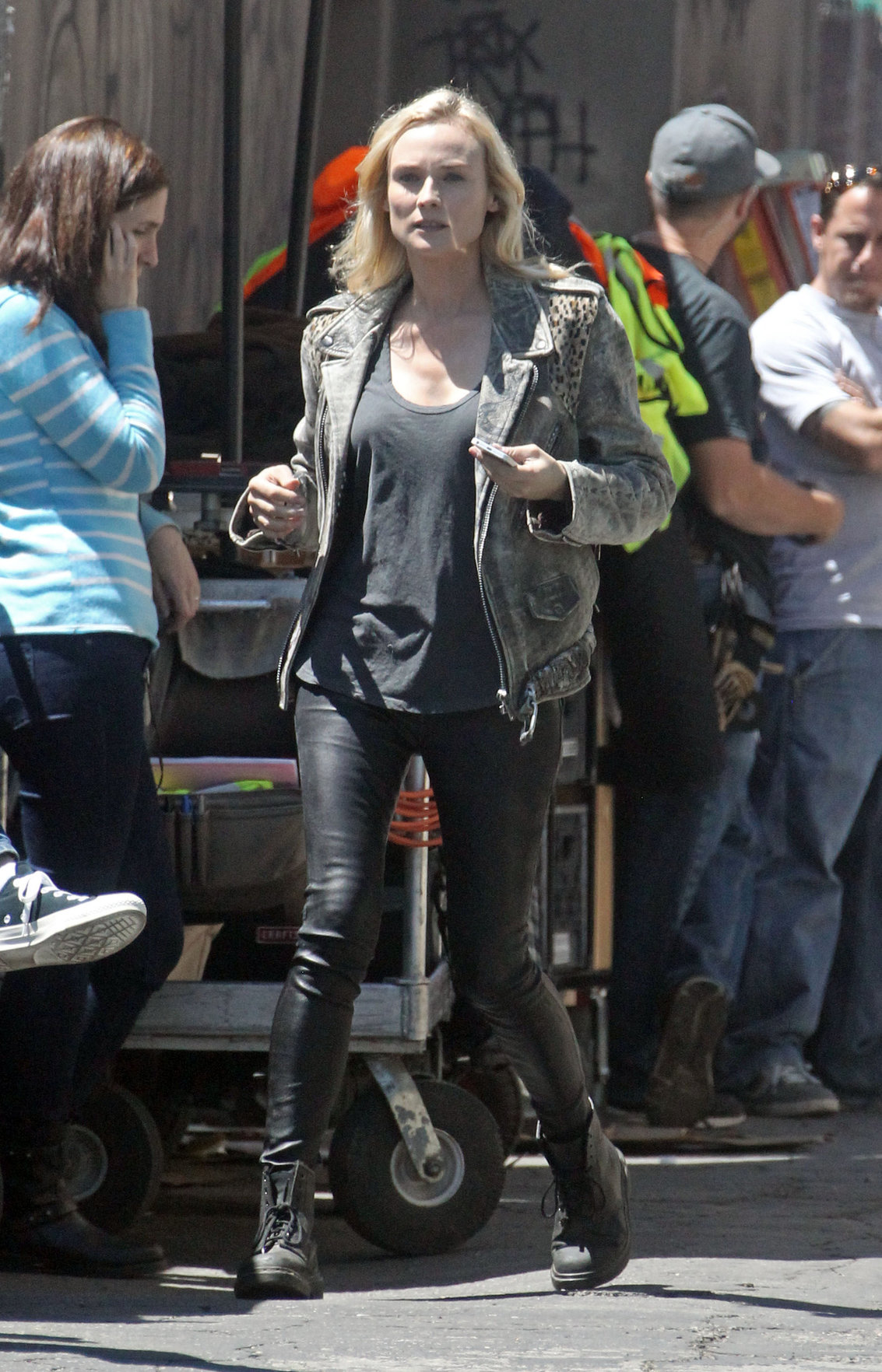 Diane Kruger On the set of her new Movie 'The Bridge' in Los Angeles on April 16, 2013 
