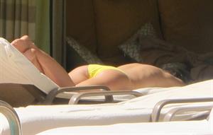 Elizabeth Hurley at a pool in Las Vegas July 7-2013 