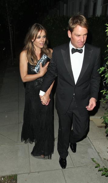Elizabeth Hurley - Attending a friend's birthday party in London - July 5, 2012
