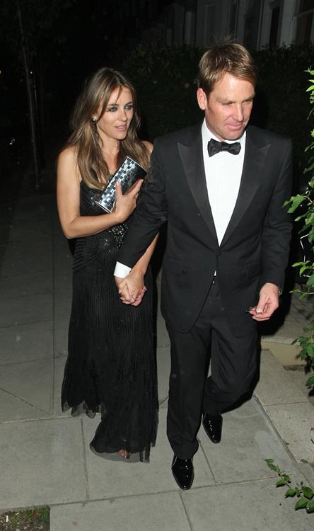 Elizabeth Hurley - Attending a friend's birthday party in London - July 5, 2012