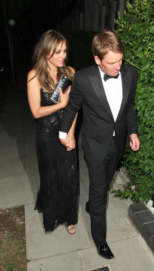 Elizabeth Hurley - Attending a friend's birthday party in London - July 5, 2012