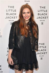 Elizabeth Olsen Chanel The Little Black Jacket - Karl Lagerfeld Photo Ehibition Dinner Party Milan, April 4, 2013 