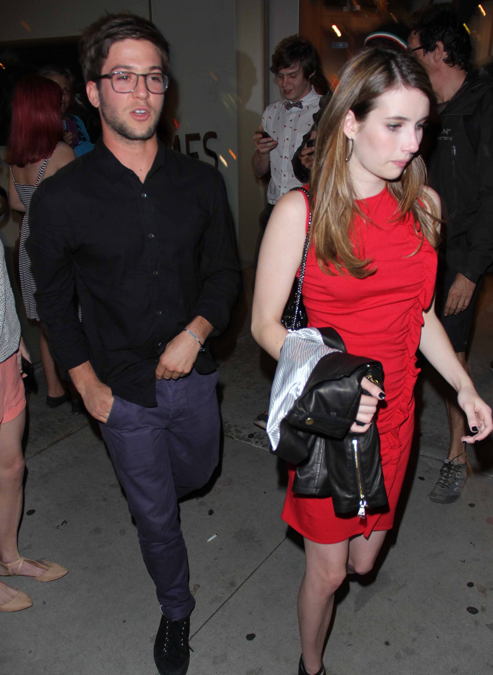 Emma Roberts in LA in a red dress 4/27/13  