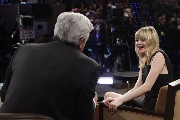 Emma Stone at The Tonight Show with Jay Leno in Burbank 1/8/13 